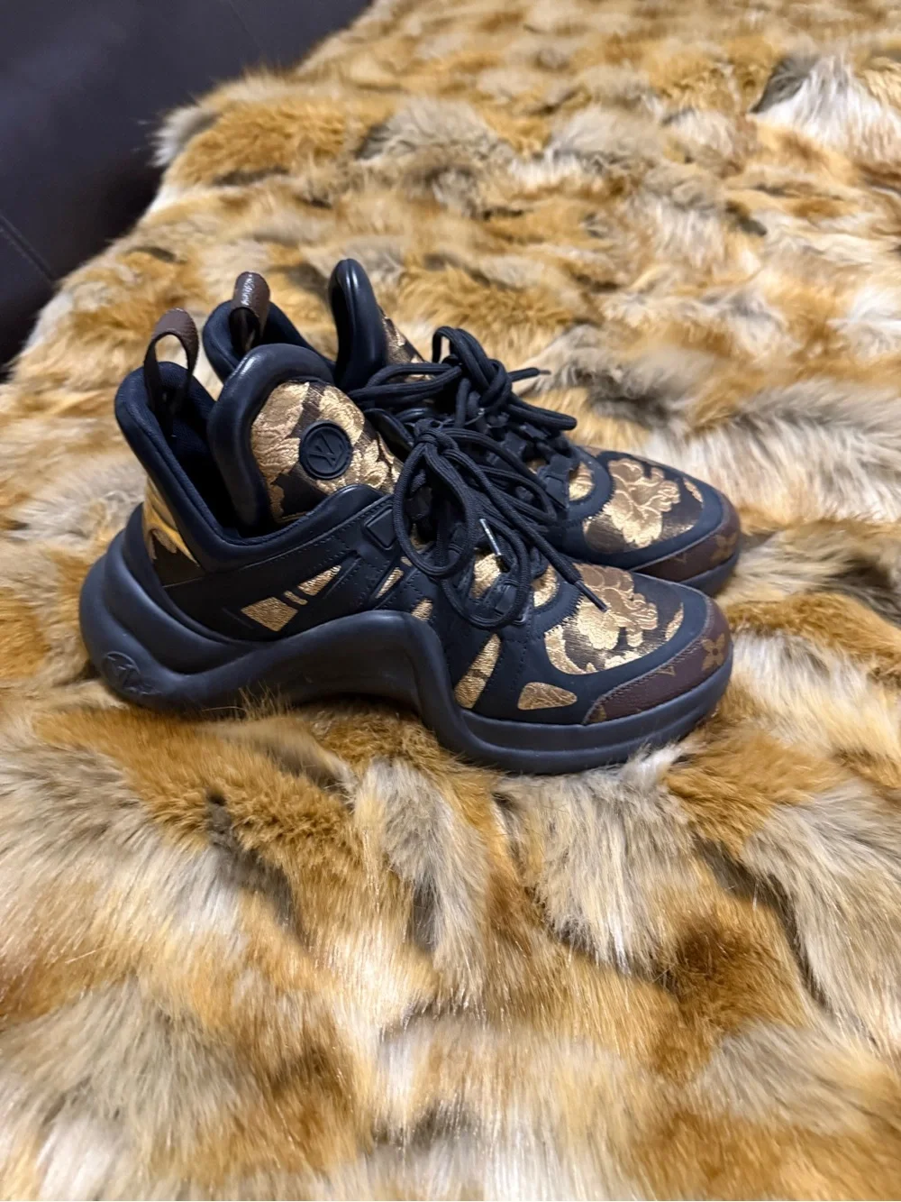 Louis Vuitton Brown and Black Women's Sneakers
